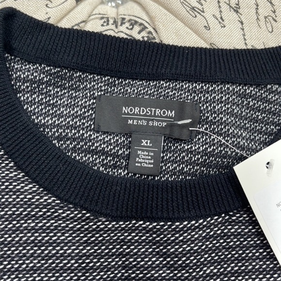 NORDSTROM MEN'S SHOP StripeCrewneck Cotton Sweater - Picture 7 of 8